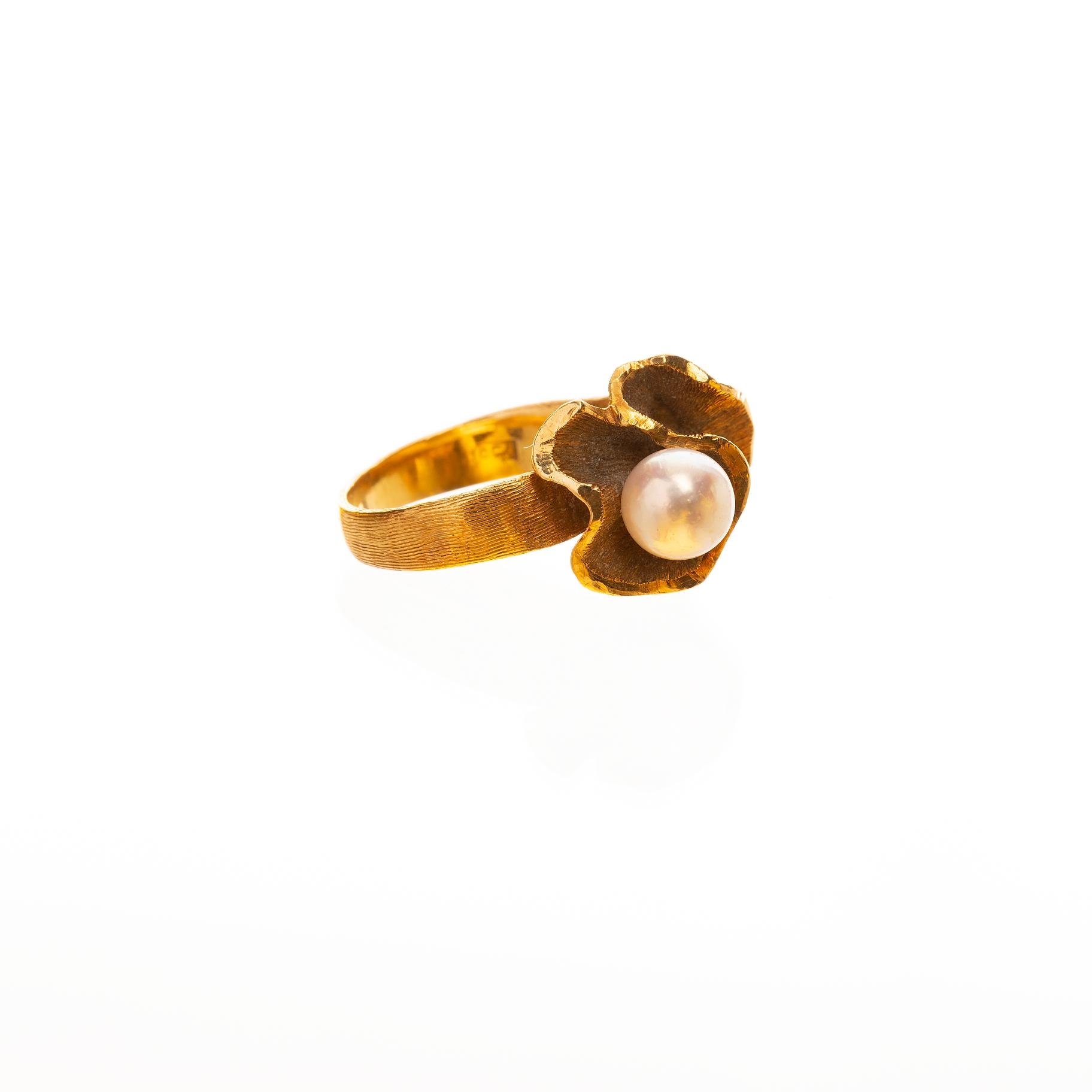 Anillo en oro 18 K y perla - Imagen 3