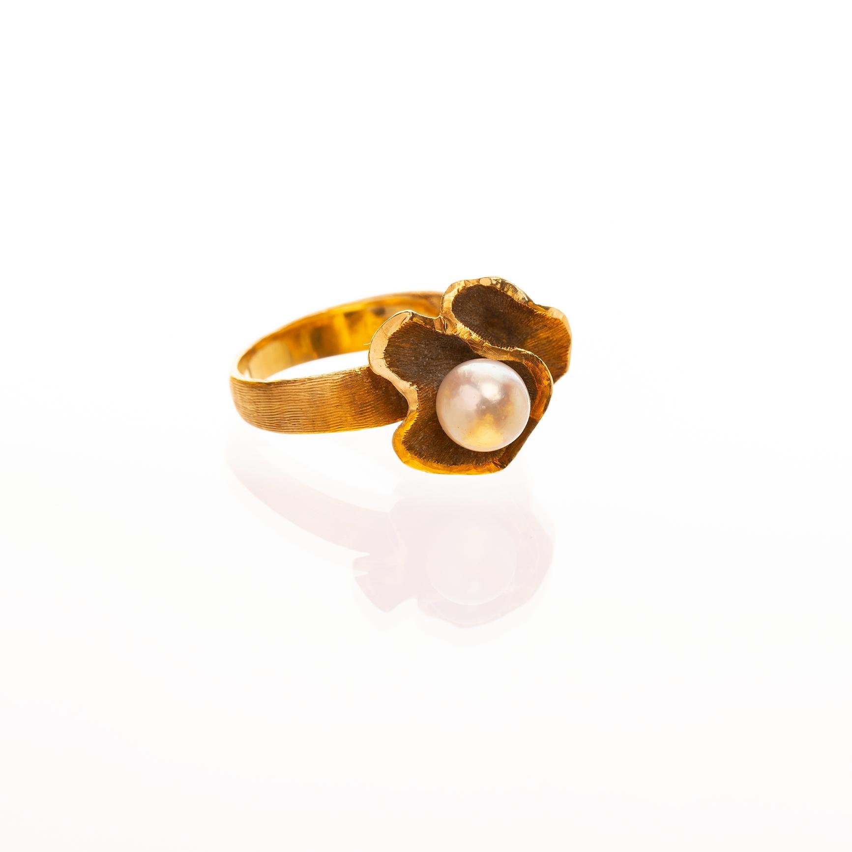Anillo en oro 18 K y perla - Imagen 4