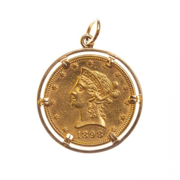 Colgante en oro 18 K con moneda en oro