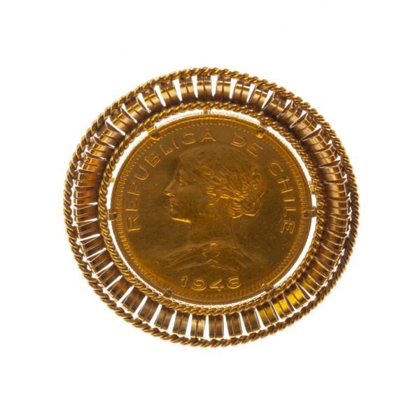 Colgante en oro 18 K con moneda en oro