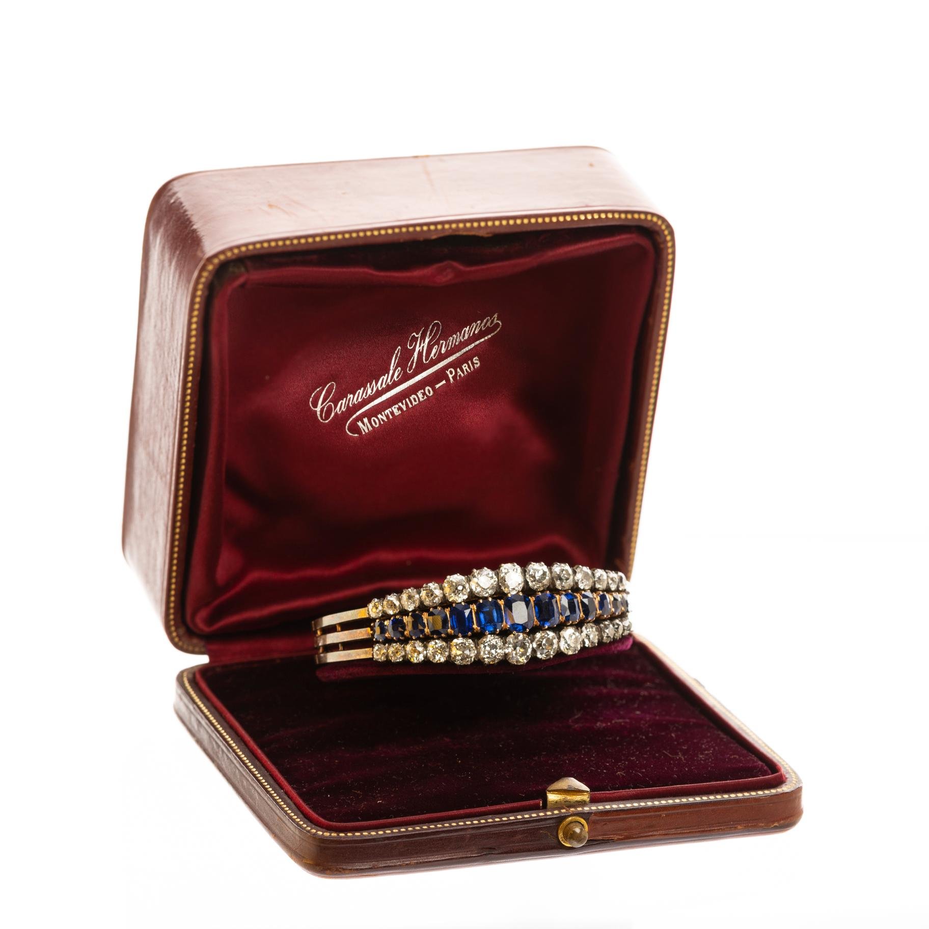 Pulsera s. XIX en oro, zafiros y brillantes - Imagen 2