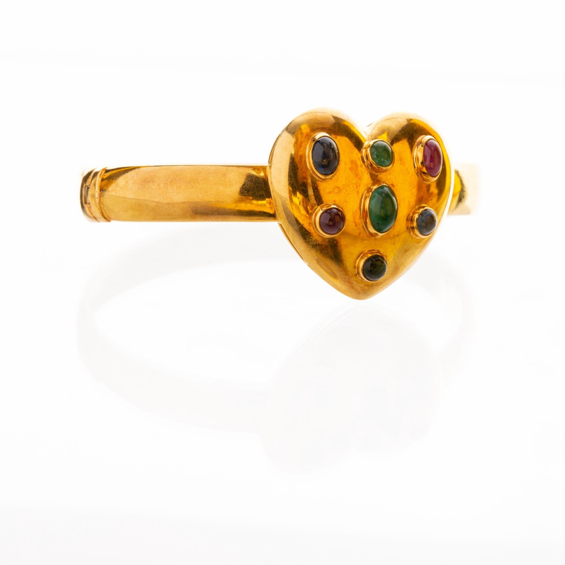 Pulsera en oro 18 K, rubíes, zafiros y esmeraldas - Imagen 2