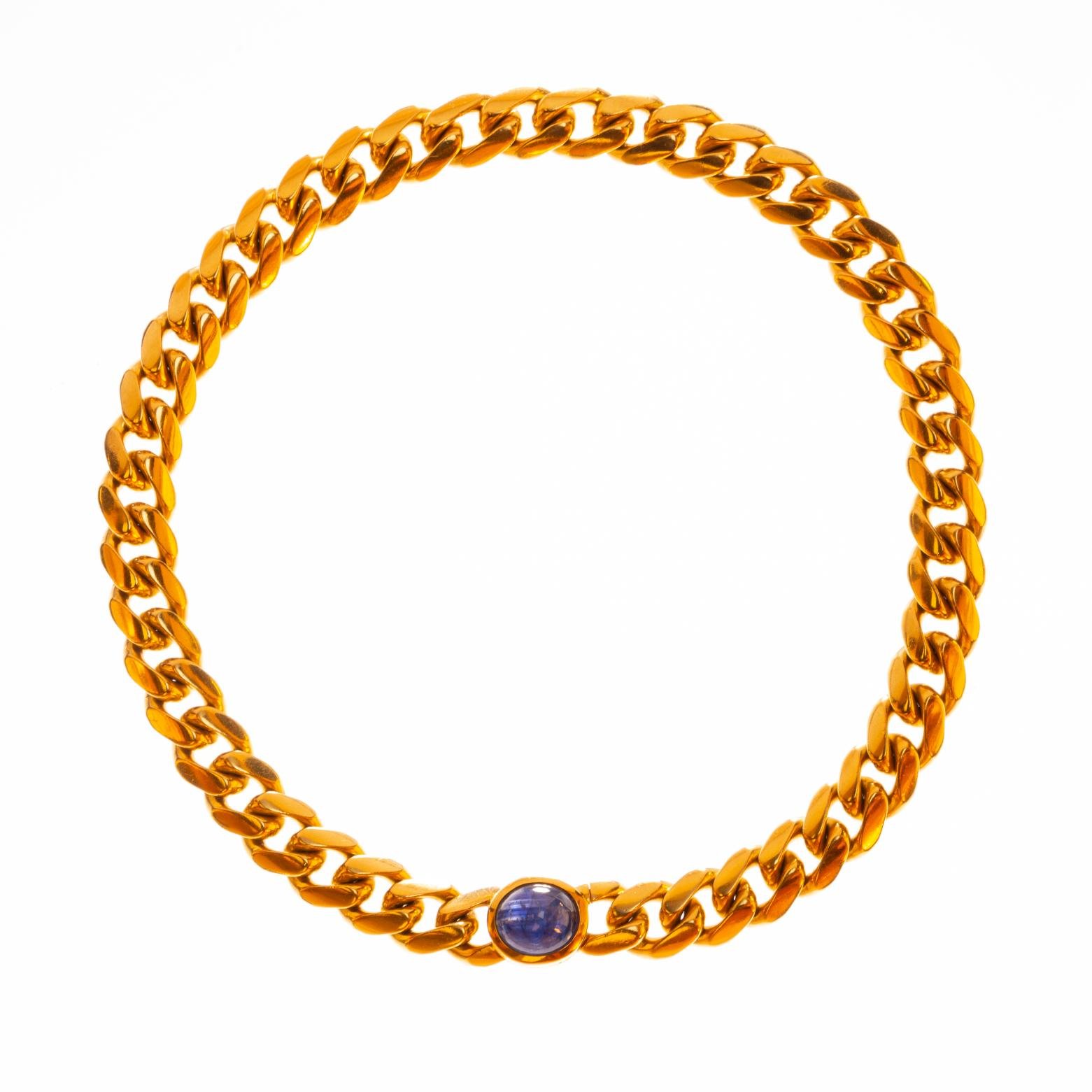 Gargantilla en oro 18 K y zafiro