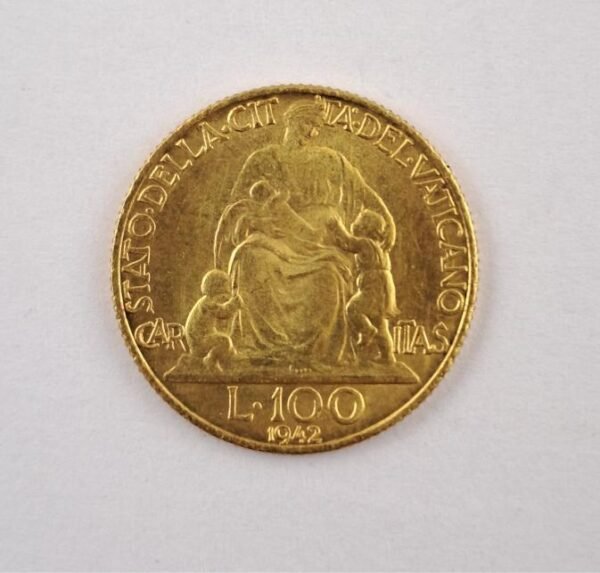 Vaticano 1942 100 lire de oro