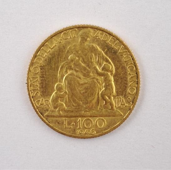 Vaticano 1946 100 lire de oro