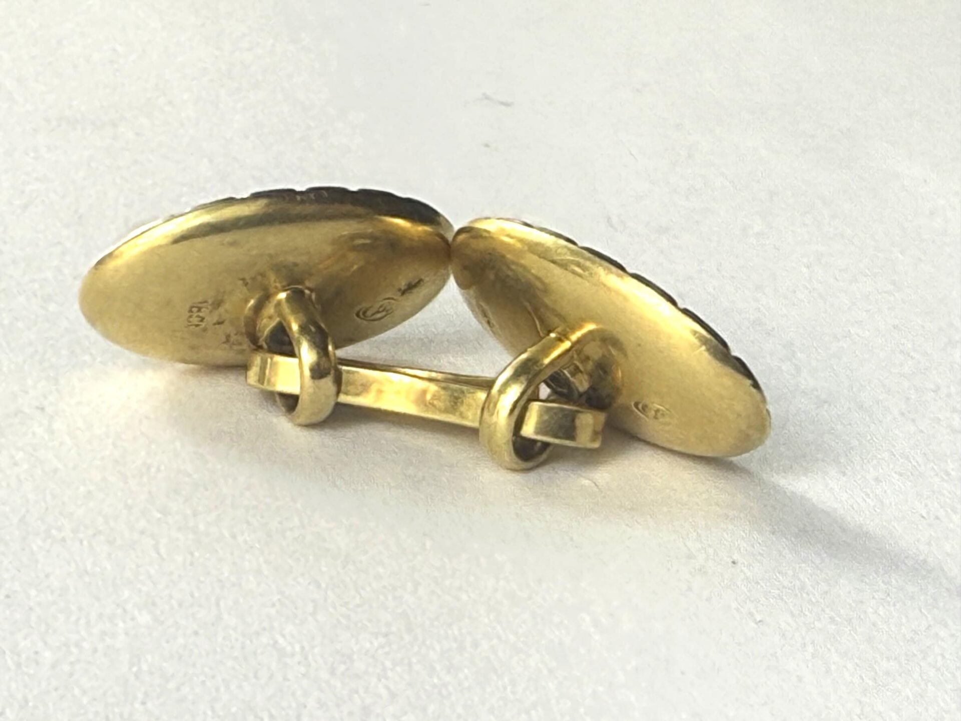 Par de gemelos en oro 18 K, nácar y brillante - Imagen 2