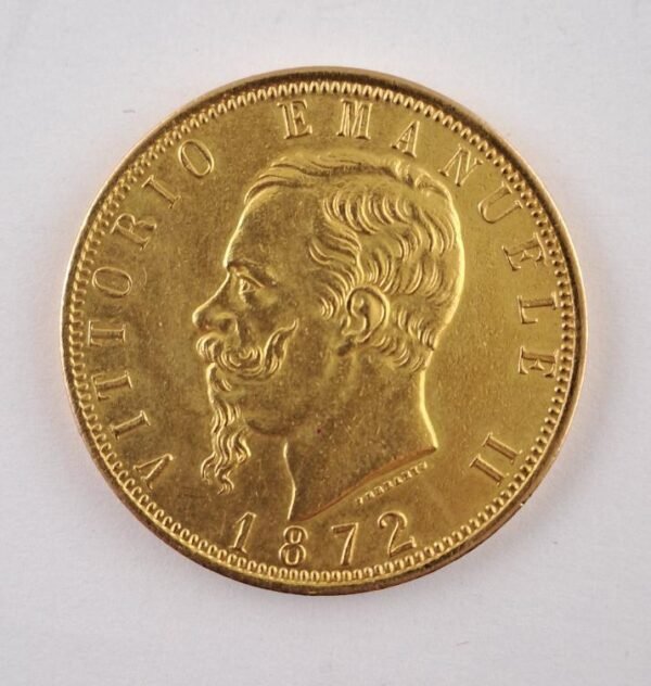 Italia 1872 100 lire de oro