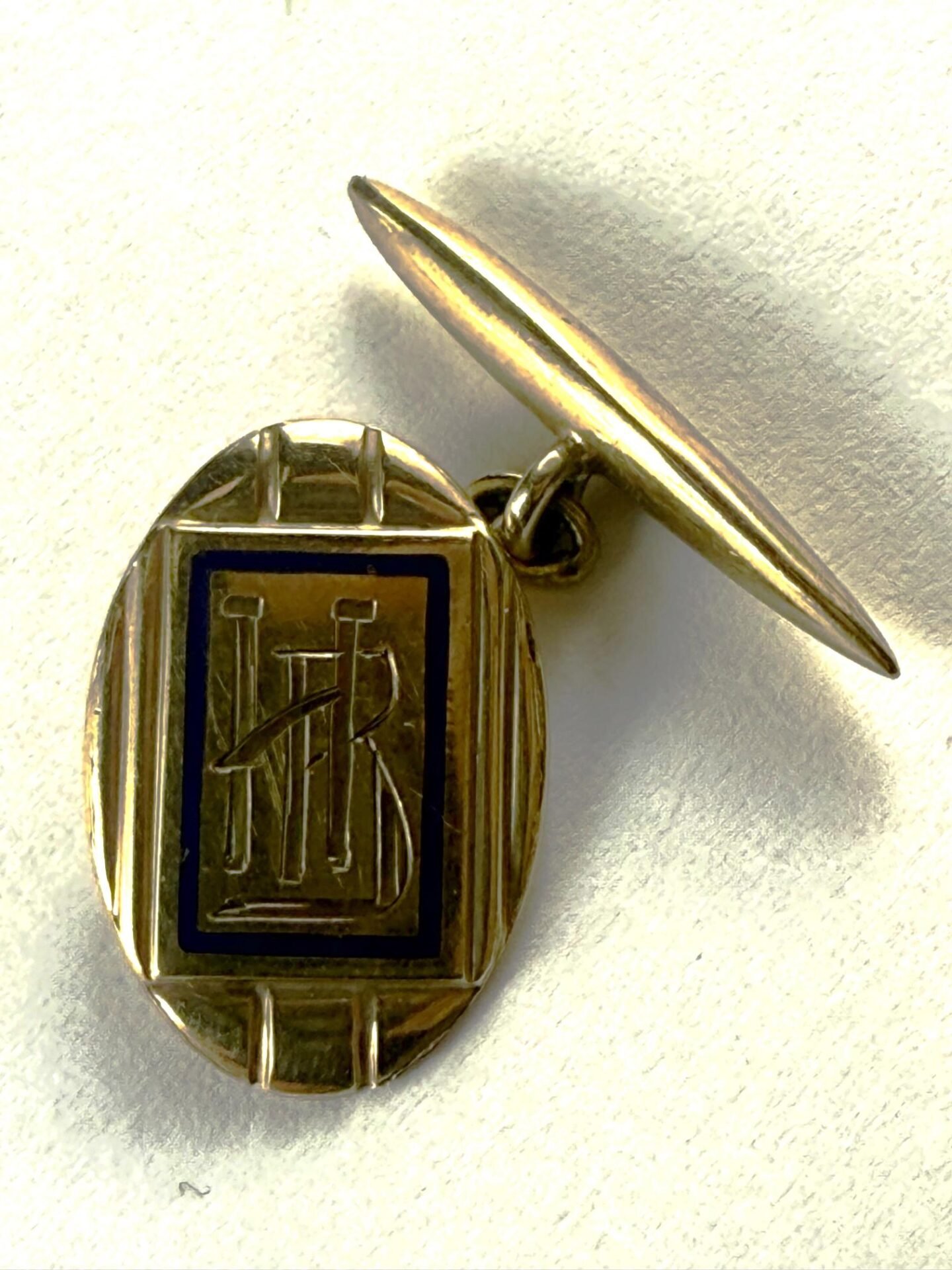 Par de gemelos en oro 18 K y esmalte - Imagen 2