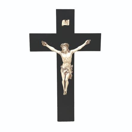 Crucifijo en marfil y madera