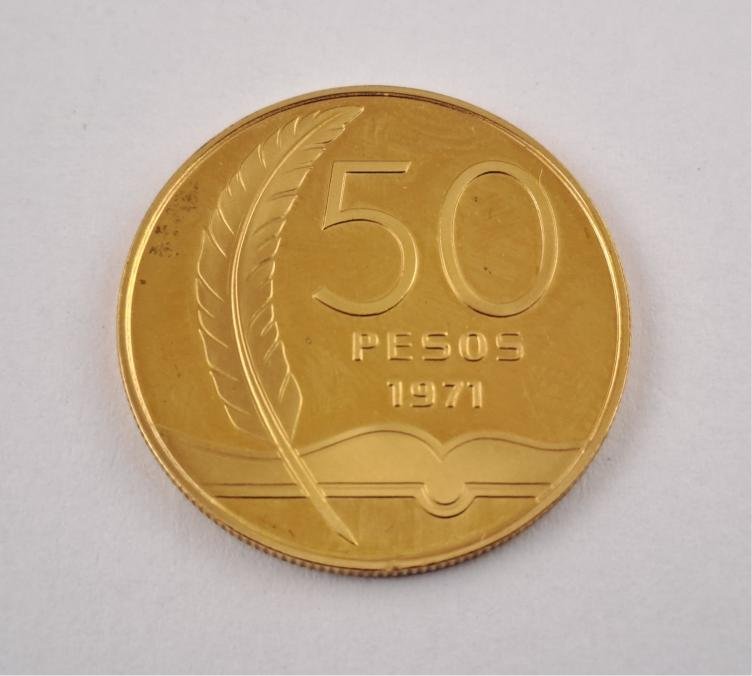 Uruguay Set 4 monedas 1971 50 pesos homenaje a Rodo en oro y plata - Imagen 7