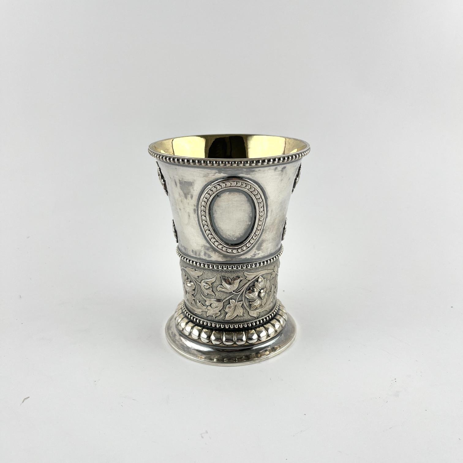 Juego inglés de vasos y jarra ingleses emn plata - Imagen 3