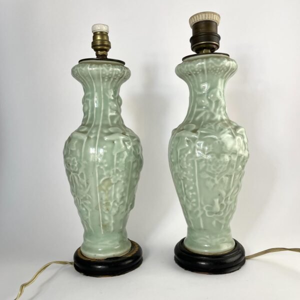 Par de jarrones chinos celadón