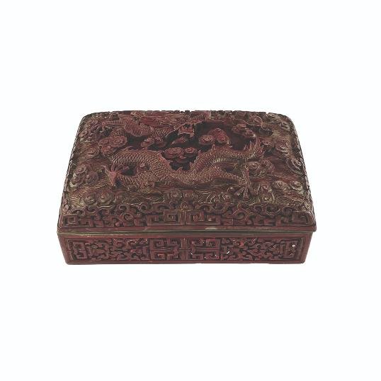 Caja china en laca cinabrio