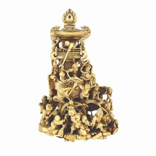 Escultura china en marfil sello rojo