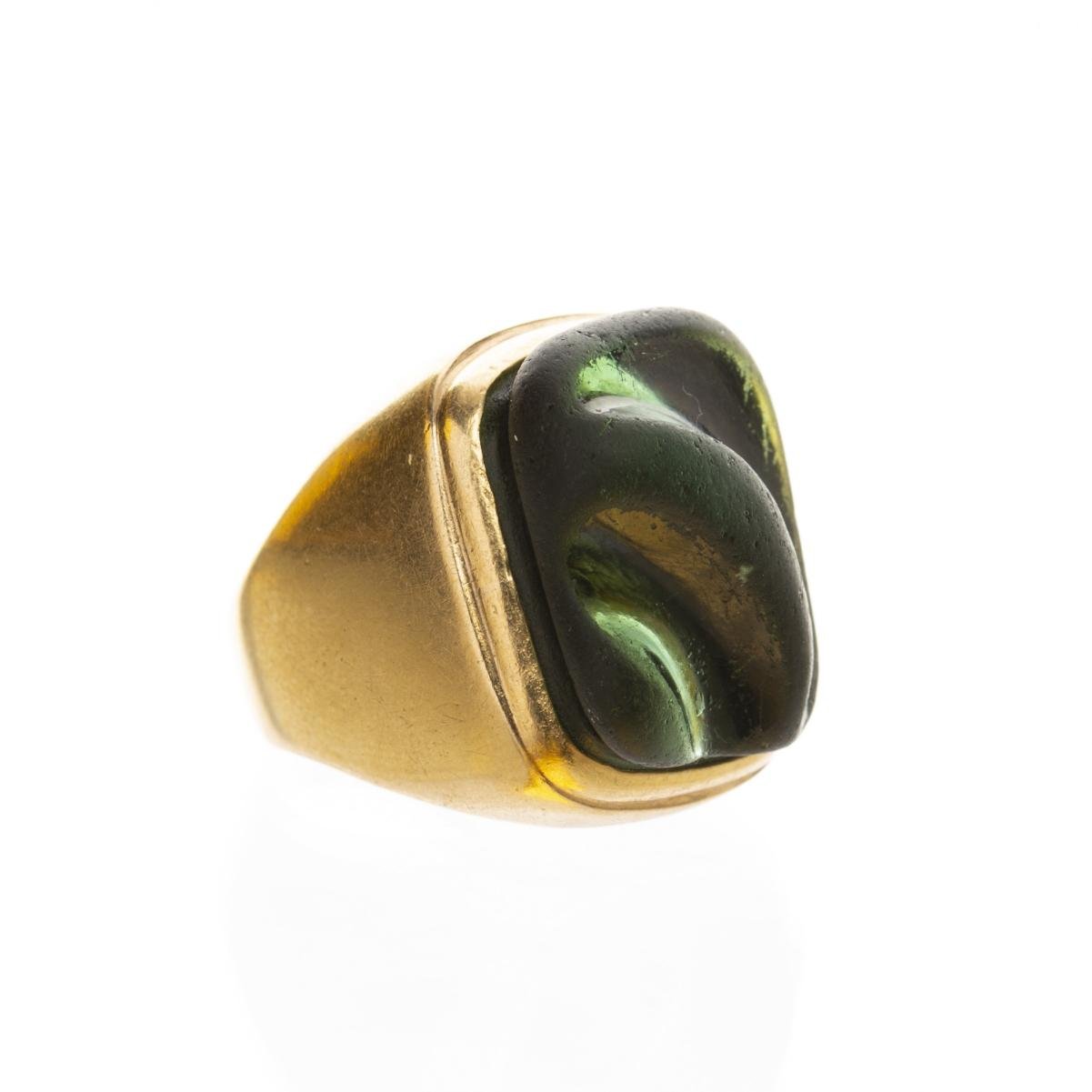 Anillo Burle Marx wn oro 18 K y turmalina
