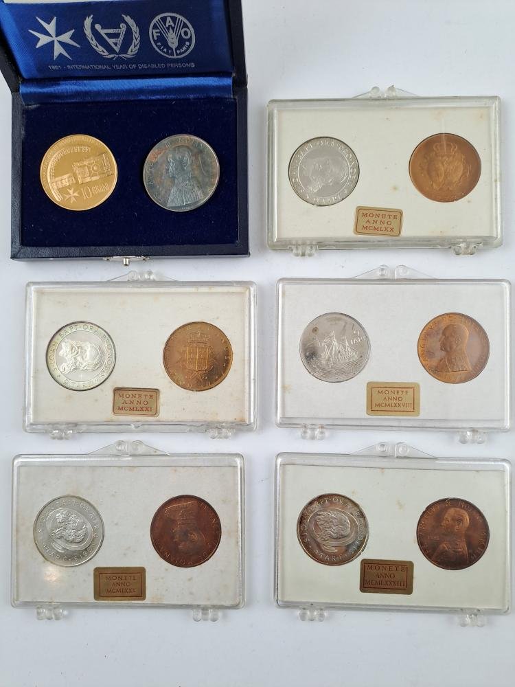 Orden de Malta 6 Set de 2 monedas plata y bronce - Imagen 2