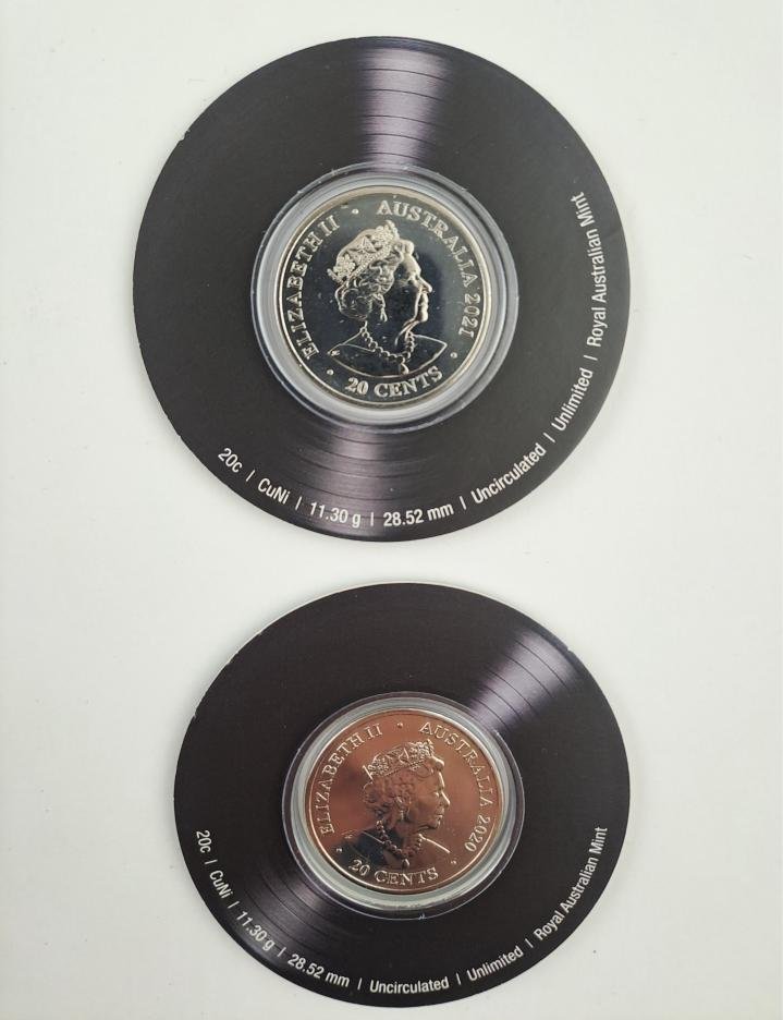 Australia AC DC set 7 monedas homenaje a 6 díscos - Imagen 4