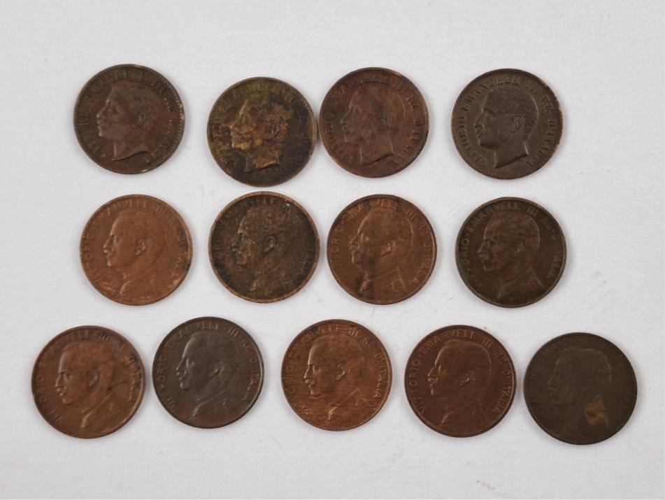 Italia 13 monedas 1 centésimo 1909 a 1918 - Imagen 5