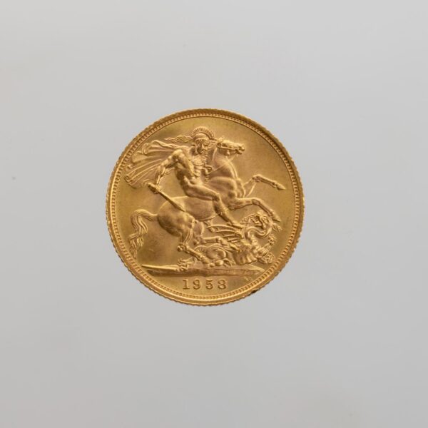 Moneda británica en oro una libra