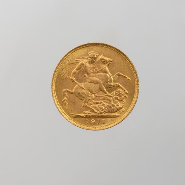 Moneda británica en oro una libra