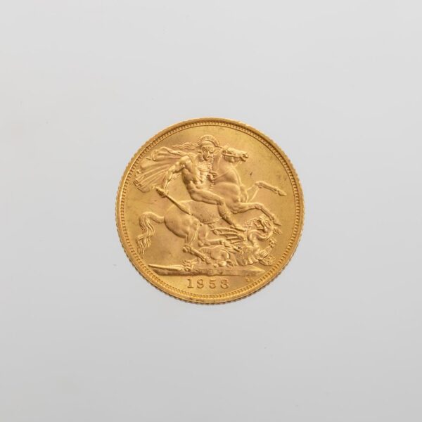 Moneda británica en oro una libra