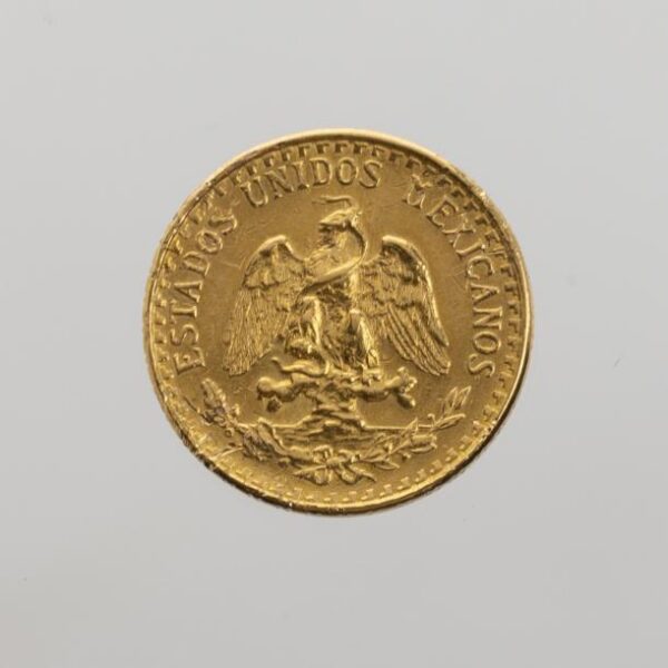 Moneda mexicana en oro 2 pesos